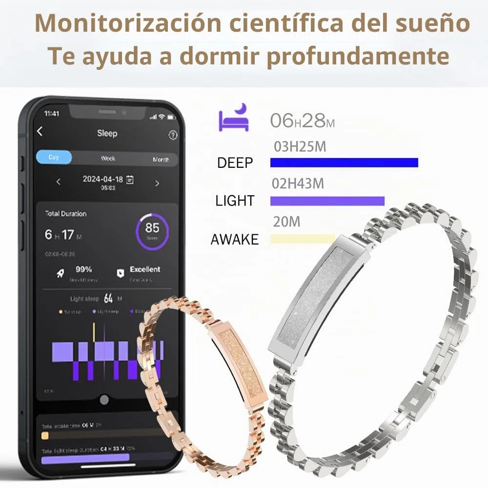 Pulsera inteligente para mujer, monitor de actividad y frecuencia cardíaca, sueño, modos deportivos, oxígeno en sangre, IP68, impermeable
