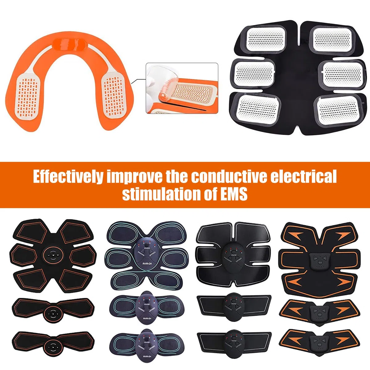 60 Piezas Almohadilla de Gel EMS Gel Pads Electroestimulador Almohadillas de Gel para Electroestimulador Muscular Entrenamiento Abdominal 65 x 45 mm