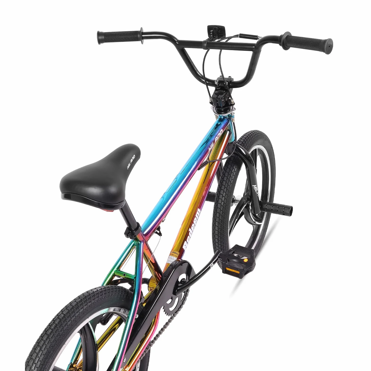 Hiland Bicicleta BMX Infantil de 20 Pulgadas,3 radios,para niños y niñas a Partir de 7 años,Rotor de 360 Grados,Estilo Libre,4 Clavijas de Velocidad única para niños BMX,Colorido