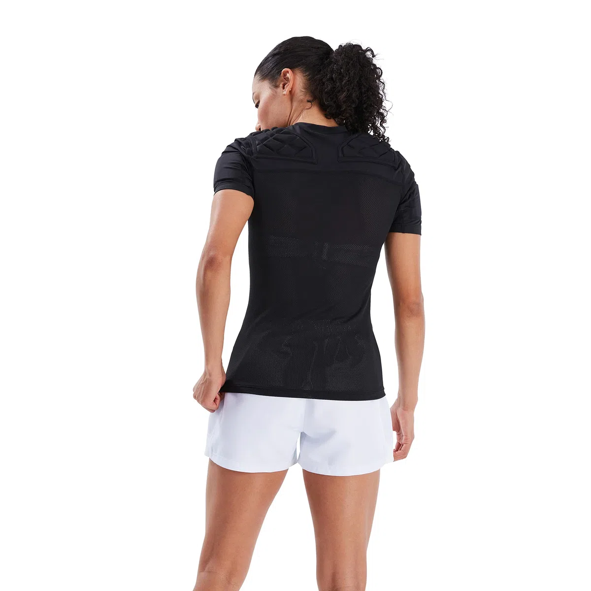 Canterbury Mujeres Chaleco de Protección Pro | Protección en Hombros, Pecho y Bíceps | Secado Rápido VapoDri | Malla Transpirable | Negro