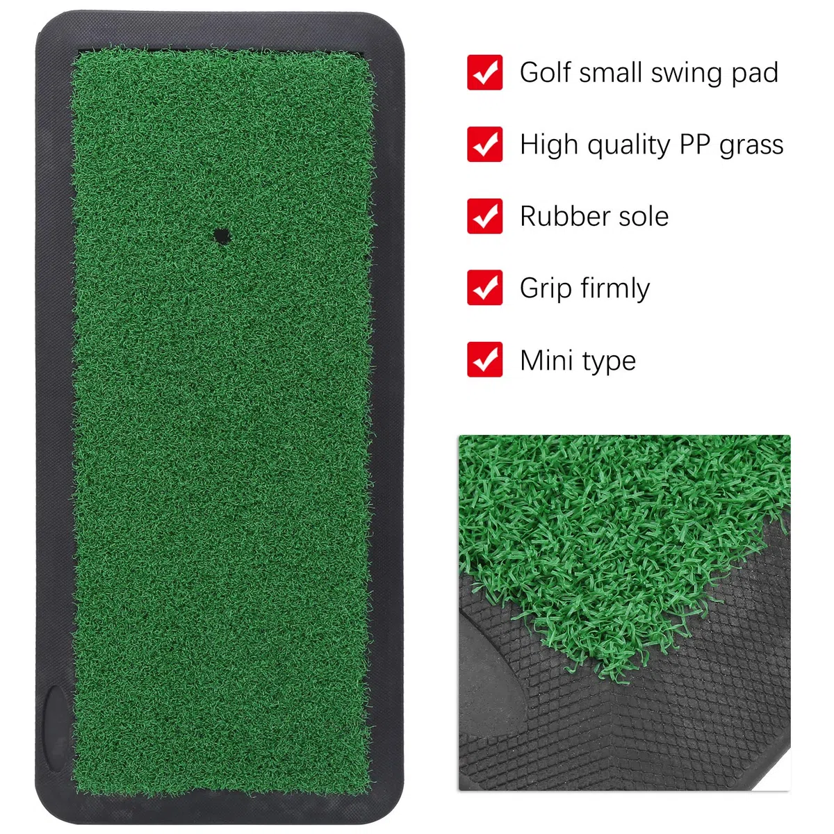 iFCOW Esterilla de práctica de Swing de Golf, Ayudas de Entrenamiento de Golf Esterilla de práctica de césped Artificial con Base de Goma Antideslizante
