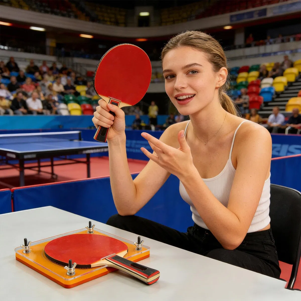 Prensa de raqueta de tenis de mesa – Cortador de goma de raqueta, dispositivo de sujeción ajustable, cortador manual de hojas, herramienta de mantenimiento de raqueta de tenis de mesa | Desarrollo de