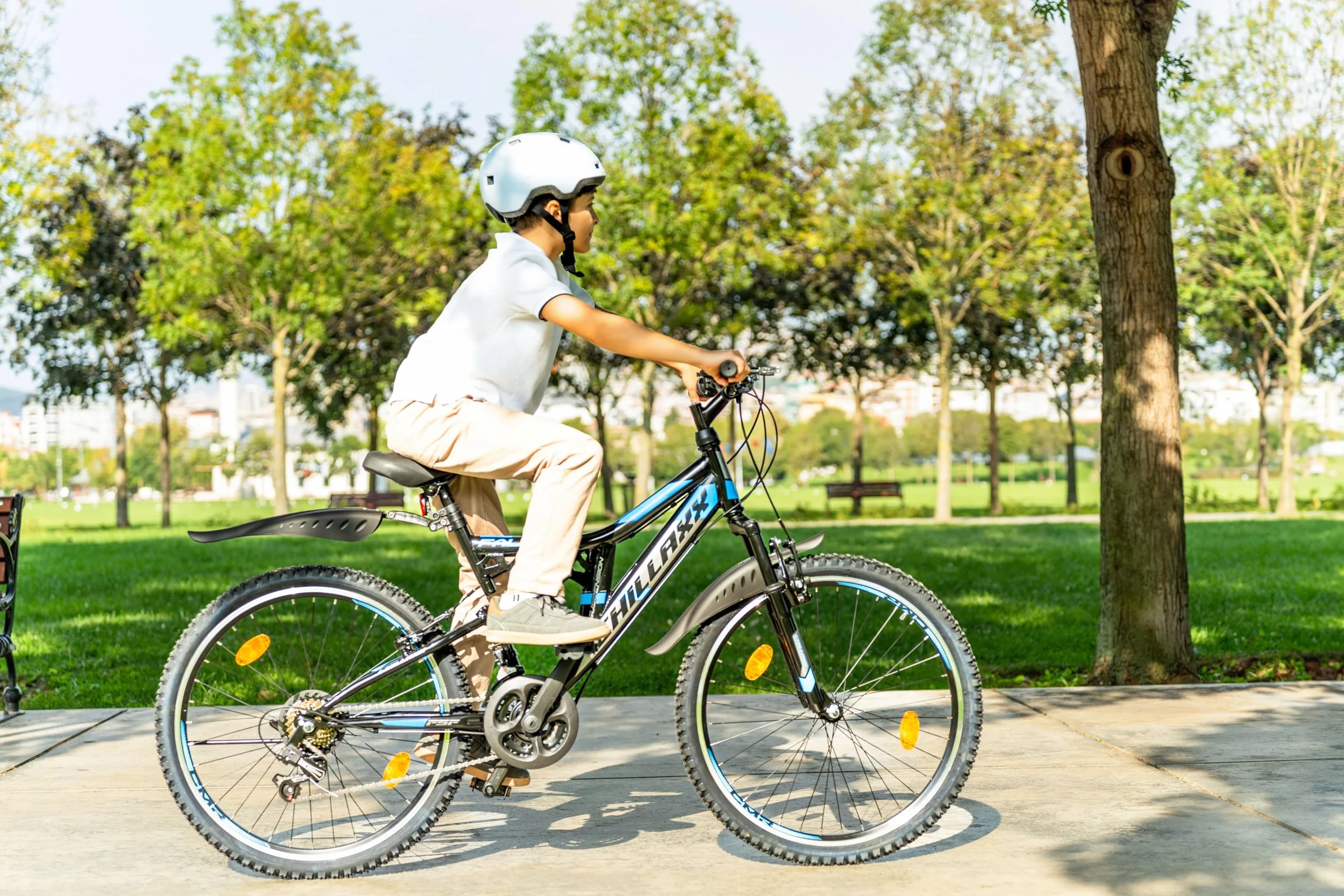 Chillaxx Bicicleta de montaña Falcon Premium de 24,26,27,5 y 29 pulgadas, bicicleta para niños, niñas, mujeres y hombres, freno de disco, cambio de 21 marchas, suspensión completa
