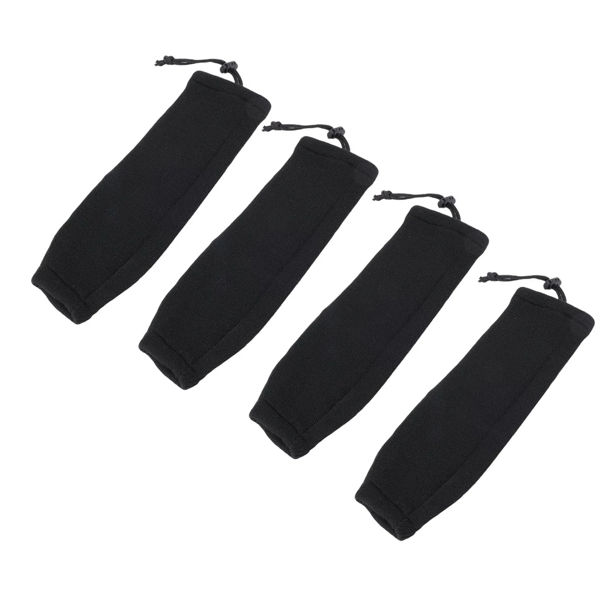 Fundas para Parachoques de Barcos, 4 Unidades, Protección Elástica de Punto Negra Duradera para Parachoques Tubo Cuerda Central y Doble Ojo, 20 X 63 Cm, Ideal Barcos