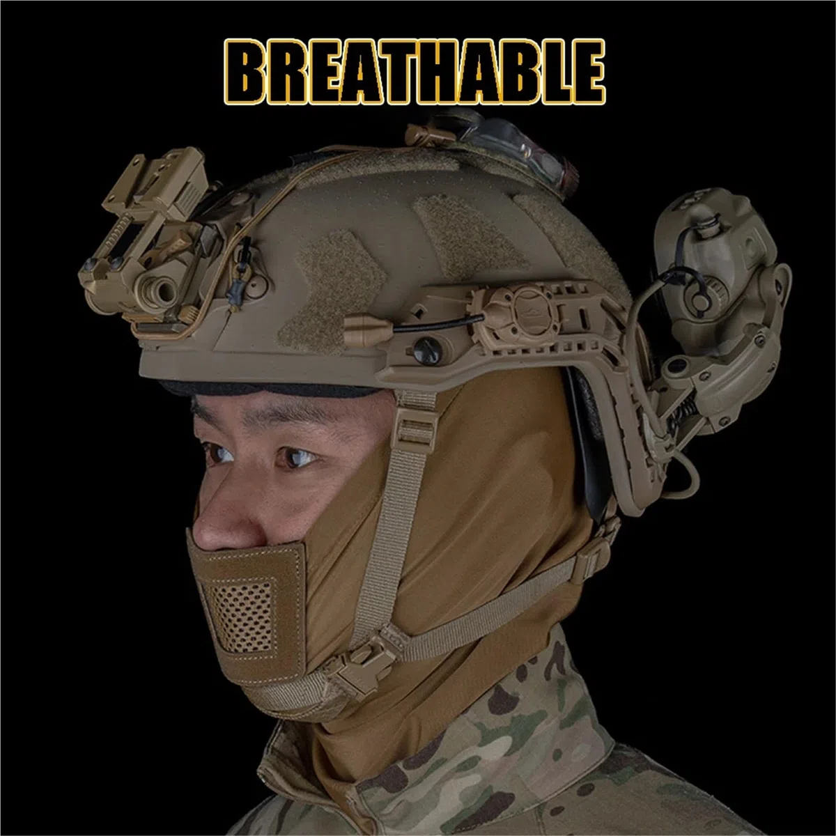 Máscara táctica de malla de acero pasamontañas para airsoft, máscara de media cara con gorro interior acolchado suave estilo ninja para la caza