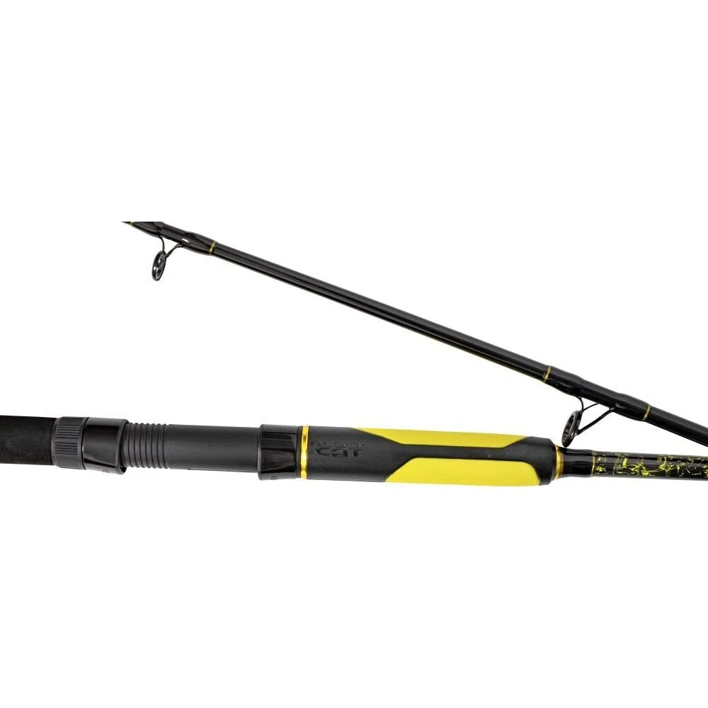 Black Cat Caña de Pescar Premium Passion Spin Caña de Pescar para Pesca de Siluro, Peso 60-200 g, Color Negro y Amarillo, 2,70 m