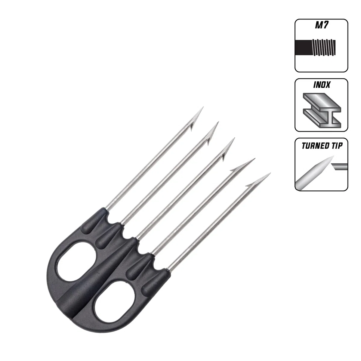 Abysstar Fiocina Pesca Sub Base Nylon 3 Puntas INOX 5, Adultos Unisex, Inoxidable