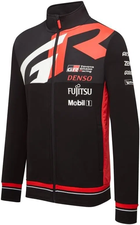 Toyota Gazoo Racing, Producto oficial del WEC 2025, chaqueta de sudadera con cremallera completa, negro, rojo, blanco
