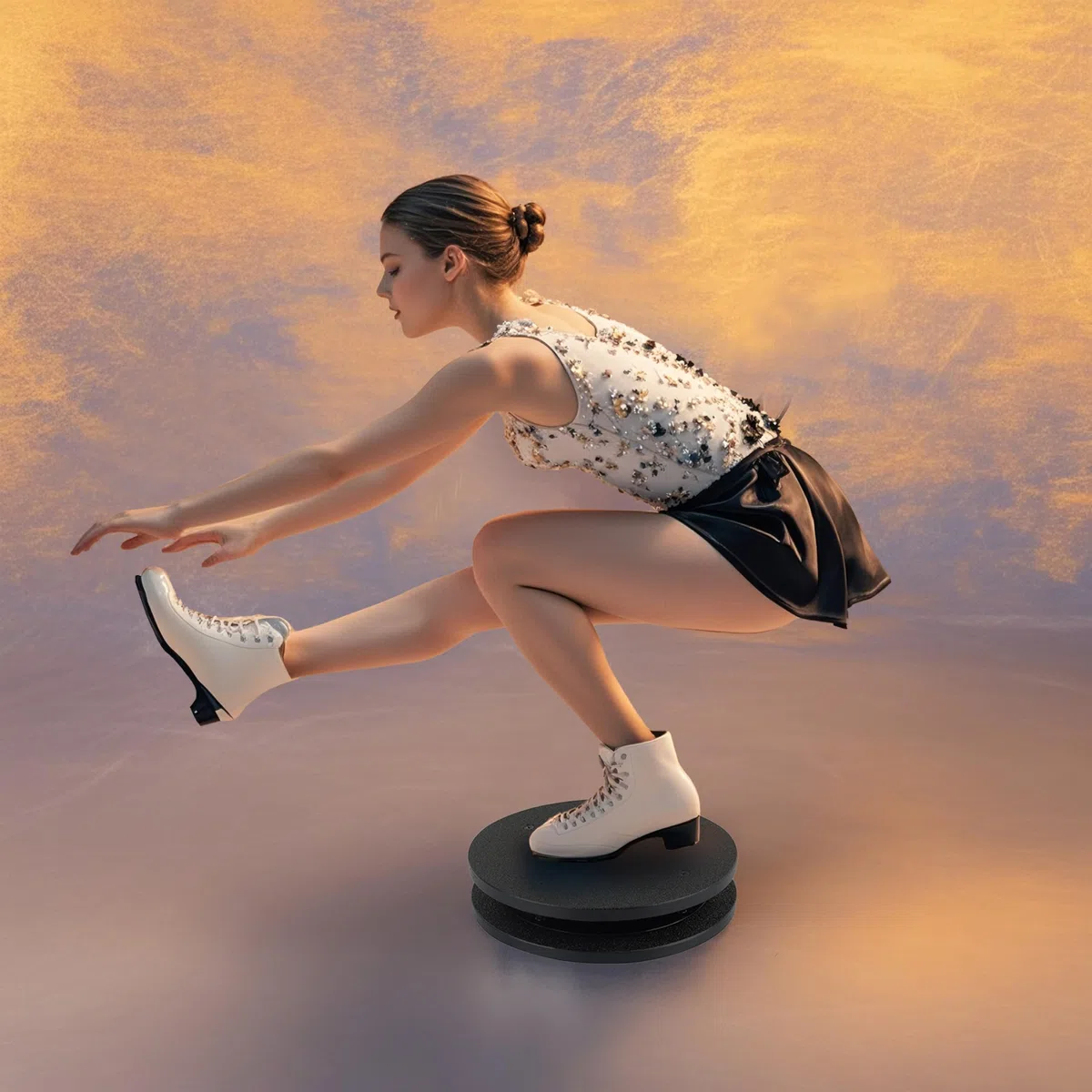 TIZYFF Patinaje artístico Spinner - Ayuda de entrenamiento para patinadores sobre hielo, gimnasia, danza y pirueta de ballet. Entrenador de metal de ocho vueltas.