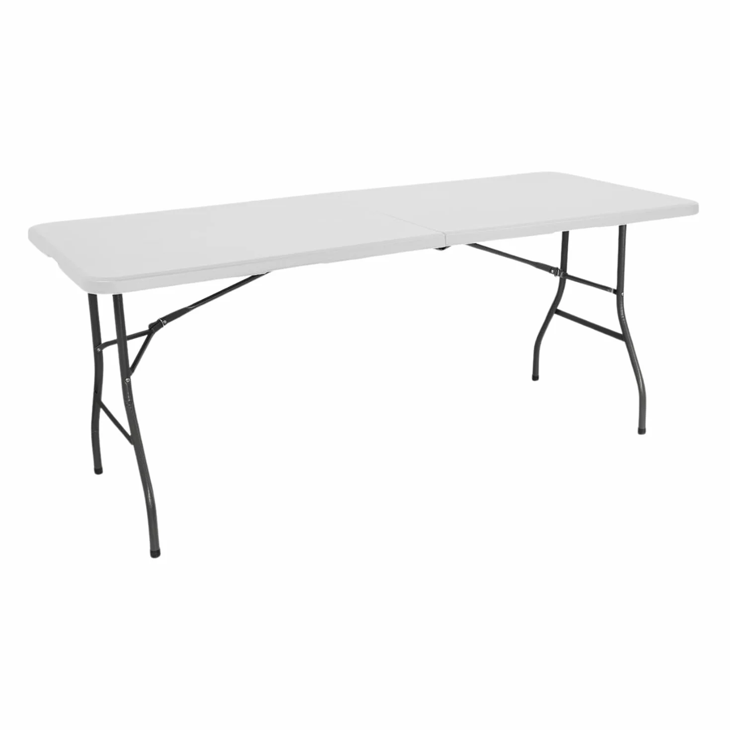 Mesa Catering Plegable Portátil Rectangular 180 cm Multiusos: Camping, Eventos en Espacios Exteriores o Interiores | Mesa Resina y Patas Acero | 4-6 Personas y Carga de 150kg