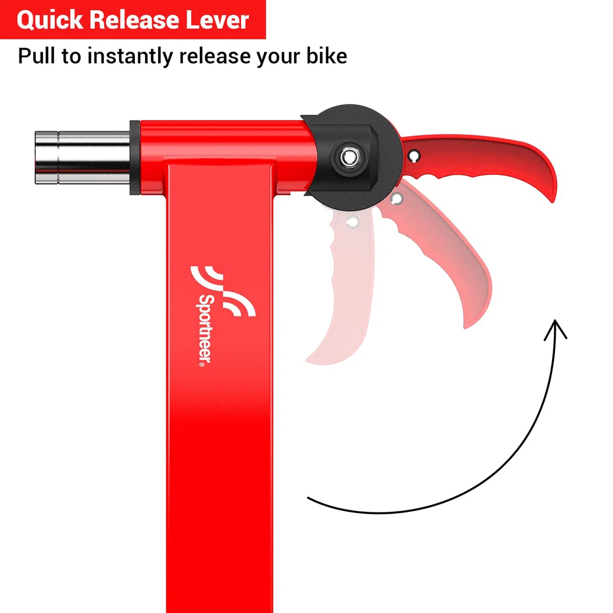 Sportneer Acero Rueda De Bicicleta Ejercicio Entrenamiento con Bicicleta Soporte magnético con reducción de Ruido, Rojo