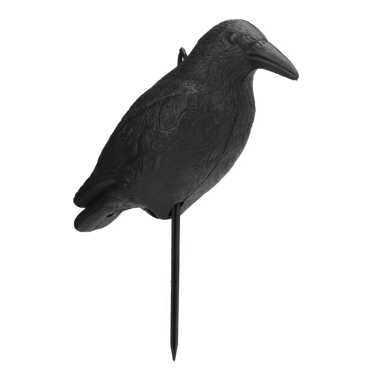 Cuerpo Principal del Señuelo de Cuervo, con Poste para Atraer la Caza y Asustar a los Pájaros P E Crow PE Decoración de Patio de Simulación Negra
