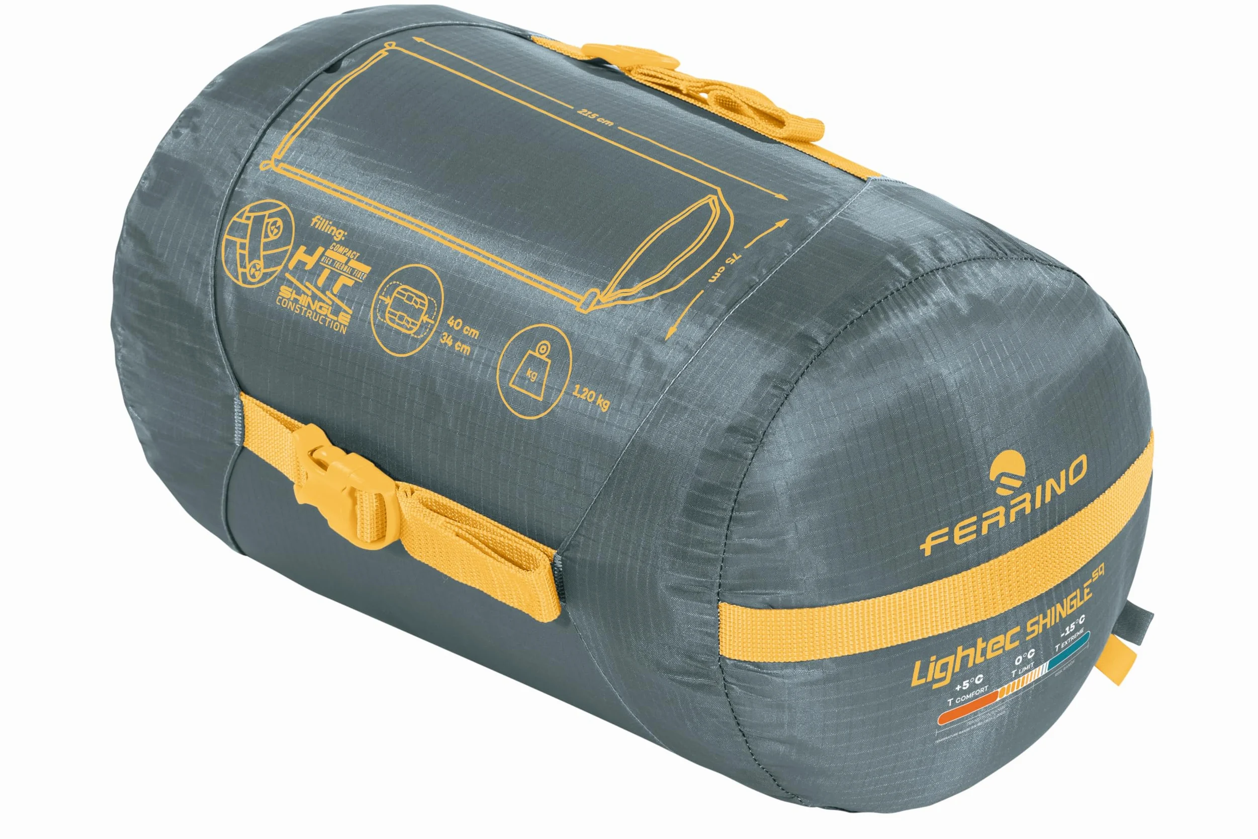 Saco de Dormir Ferrino Lightec Shingle SQ, Gris | Compacto