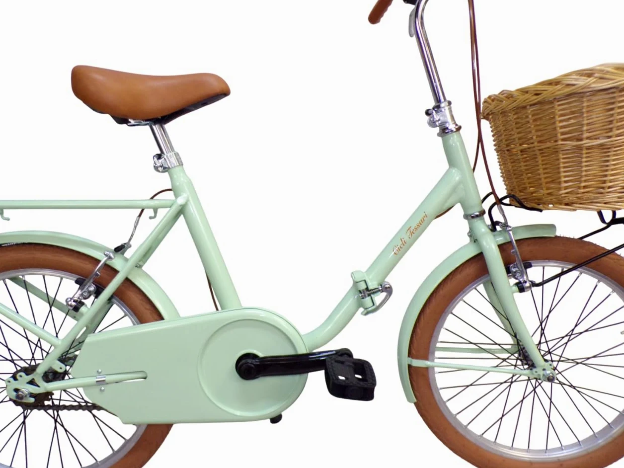 Bicicleta plegable de paseo Graziella Car-Bike con cesta delantera de mimbre vintage