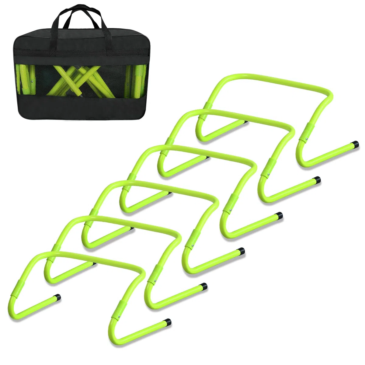 FIVMEN Speed/Agility - Juego de obstáculos para fútbol, 6 unidades, altura ajustable, 46 x 30 cm, juego de obstáculos para entrenamiento rápido, entrenamiento de coordinación de agilidad