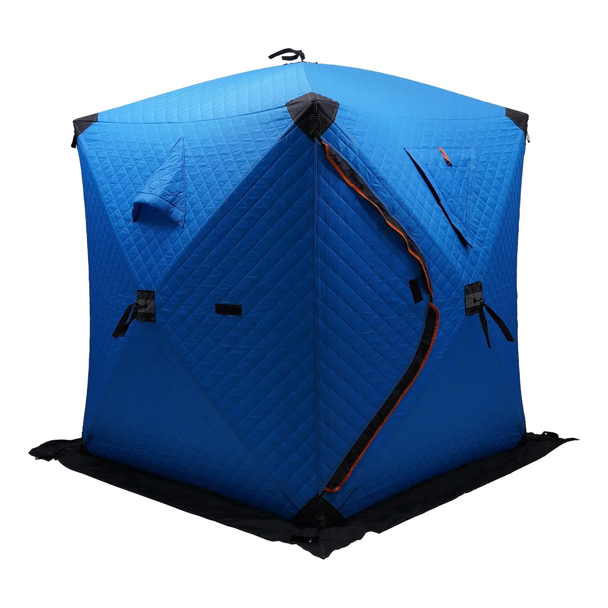 Tienda de campaña portátil para pesca en hielo Refugio para pescadores Cabaña térmica con ventana de ventilación extraíble Puerta Cremallera Azul