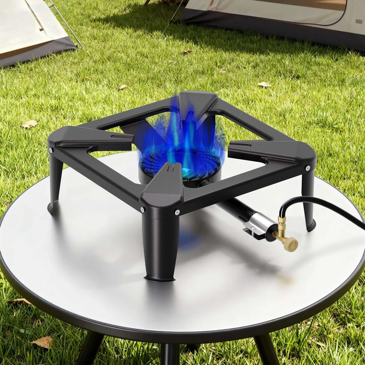 Hornillo de gas 450g/h 7kW Fogón de camping Cocina portátil Gas butano/propano Outdoor Acampada