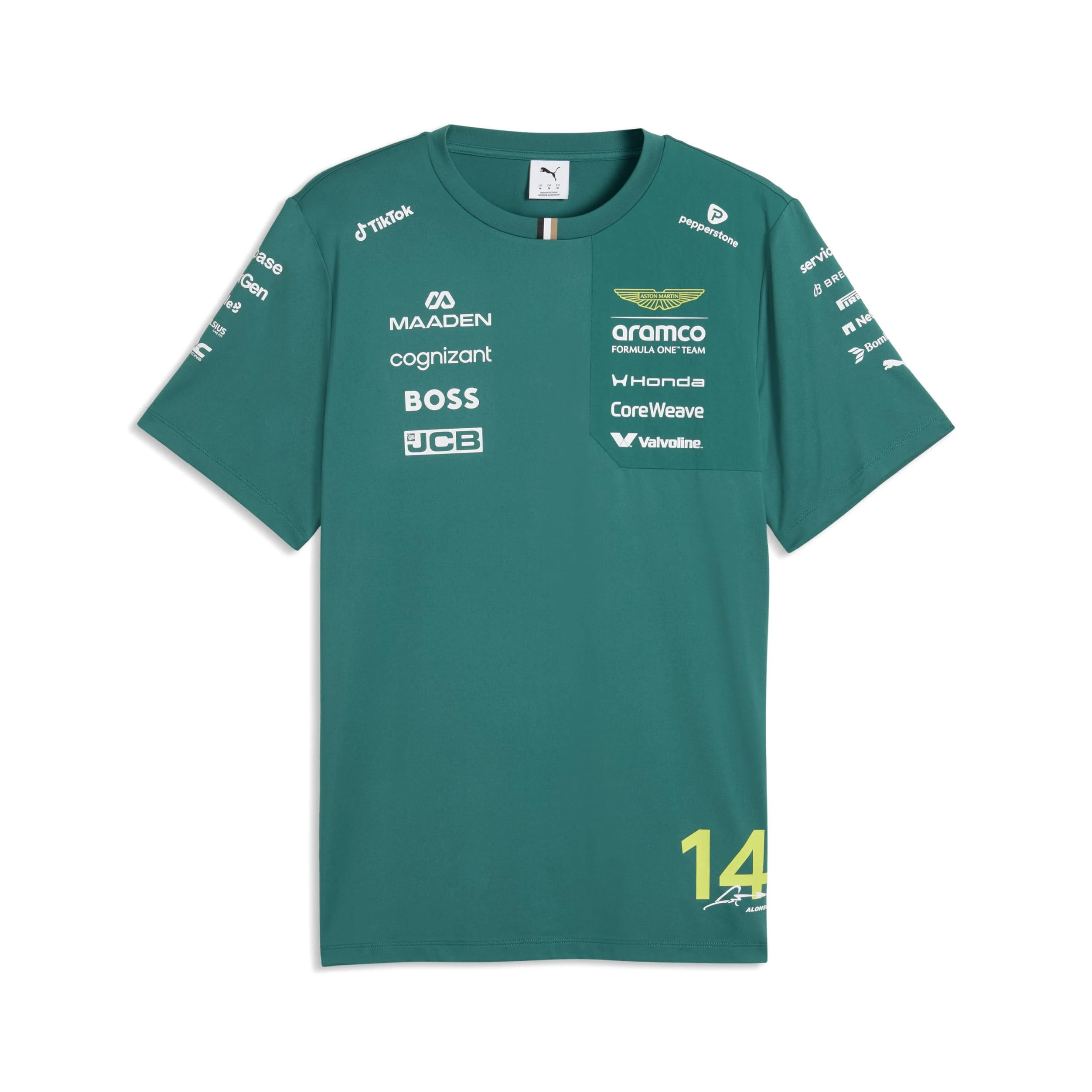 PUMA Aston Martin F1 2026 Camiseta del Equipo Fernando Alonso para Hombre – Verde