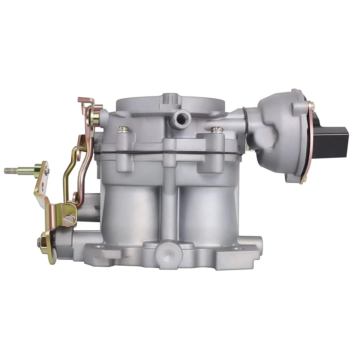 Carburador marino de 2 cuerpos para motores Mercruiser 3.0L 2.5L 4 CIL con estrangulador eléctrico, jets, juntas, tuerca y perno de base de varillaje largo, patrón de orificios de la base 3 3/4 x 2