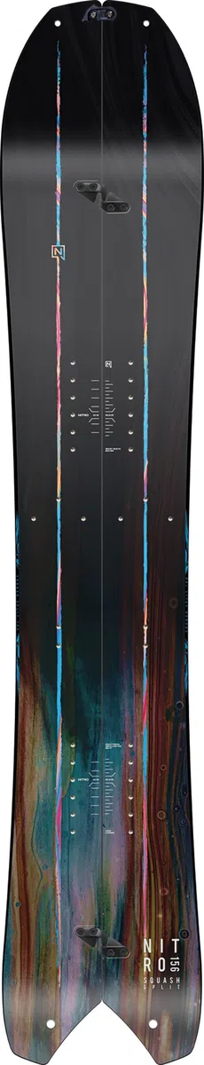 Nitro Tabla de Snowboard para Hombre Squash Split BRD '24, Allmountainboard, Tapered Swallowtail Splitboard Shape, Camber, All-Terrain, Mid-Wide, 156