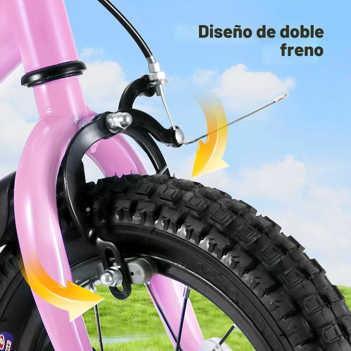 BODIOO Bicicleta infantil de 16 pulgadas para niños y niñas con asiento ajustable, ruedas estabilizadoras, freno de mano, freno de contrapedal y marco estable para ciclistas de 104 a 117 cm (morado