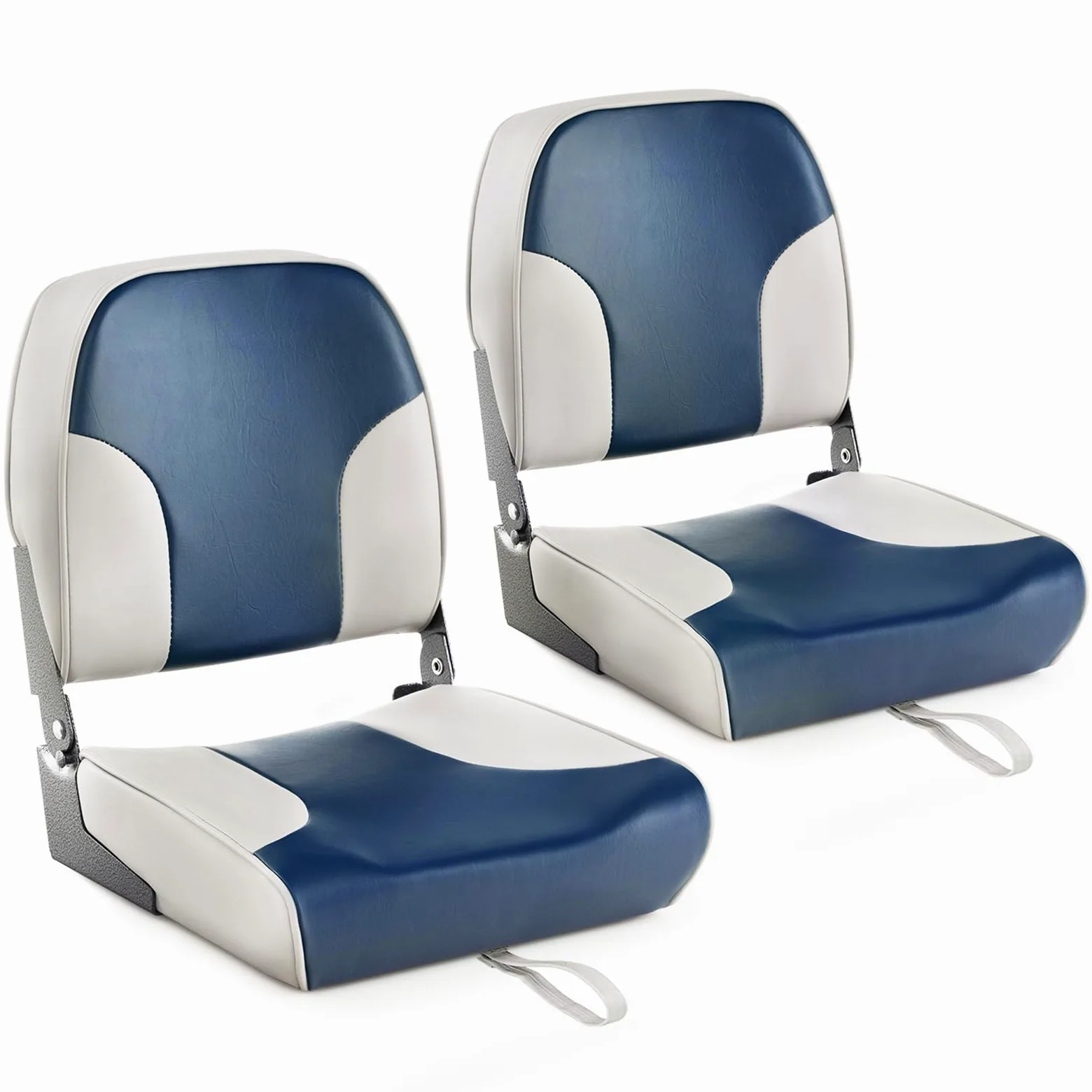 HOMASIS 2 asientos plegables para barcos acolchados, con asiento de 11 cm de grosor, silla de control impermeable con correa de fijación, asiento de control ergonómico para barco, 50 x 42 x 52 cm