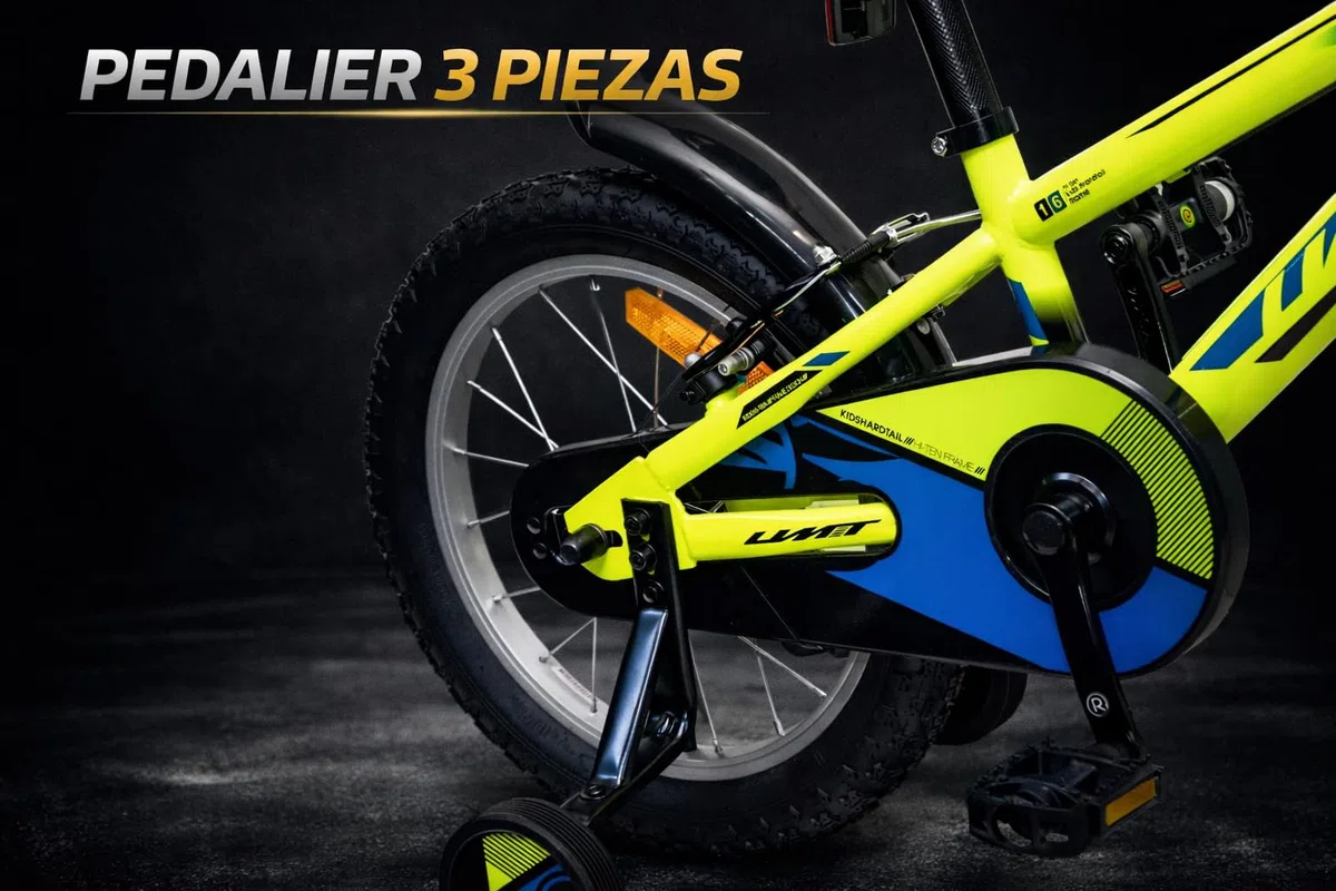 Bicicleta 16 Pulgadas niño | Bicicleta niño 5-7 años + Frenos V-Break + Estabilizadores + Cuadro Acero | Segura y Resistente