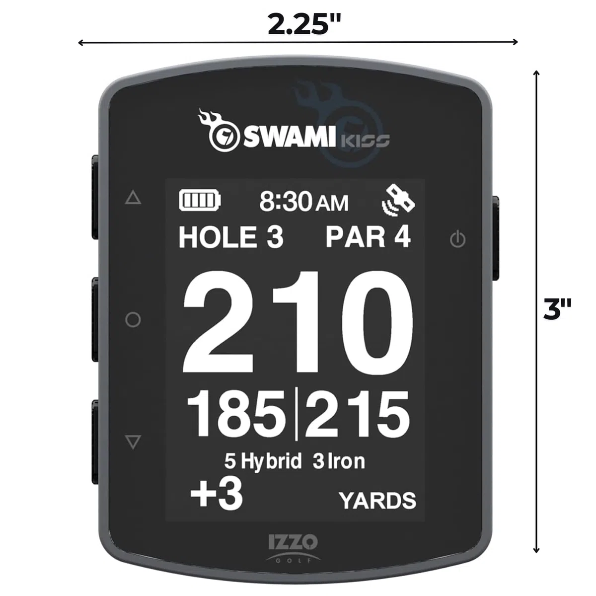 Swami Kiss 2.0 - Rastreador GPS de Golf con imanes Integrados, Color Gris