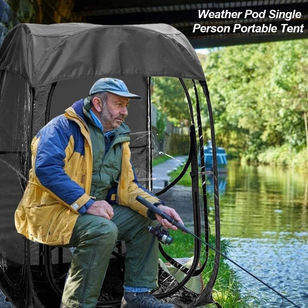 Toldo de pesca portátil – Tienda de pesca, el mejor refugio para una sola persona al aire libre. Perfecto para acampar y pescar, tienda de campaña desplegable deportiva