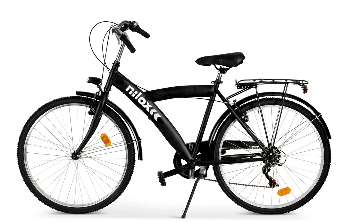 Nilox Bike Urban, Bicicleta Adulto Unisex con Cuadro de Acero, Bicicleta Carretera con Cambios Shimano y Frenos V-Brake, Bici de 26"