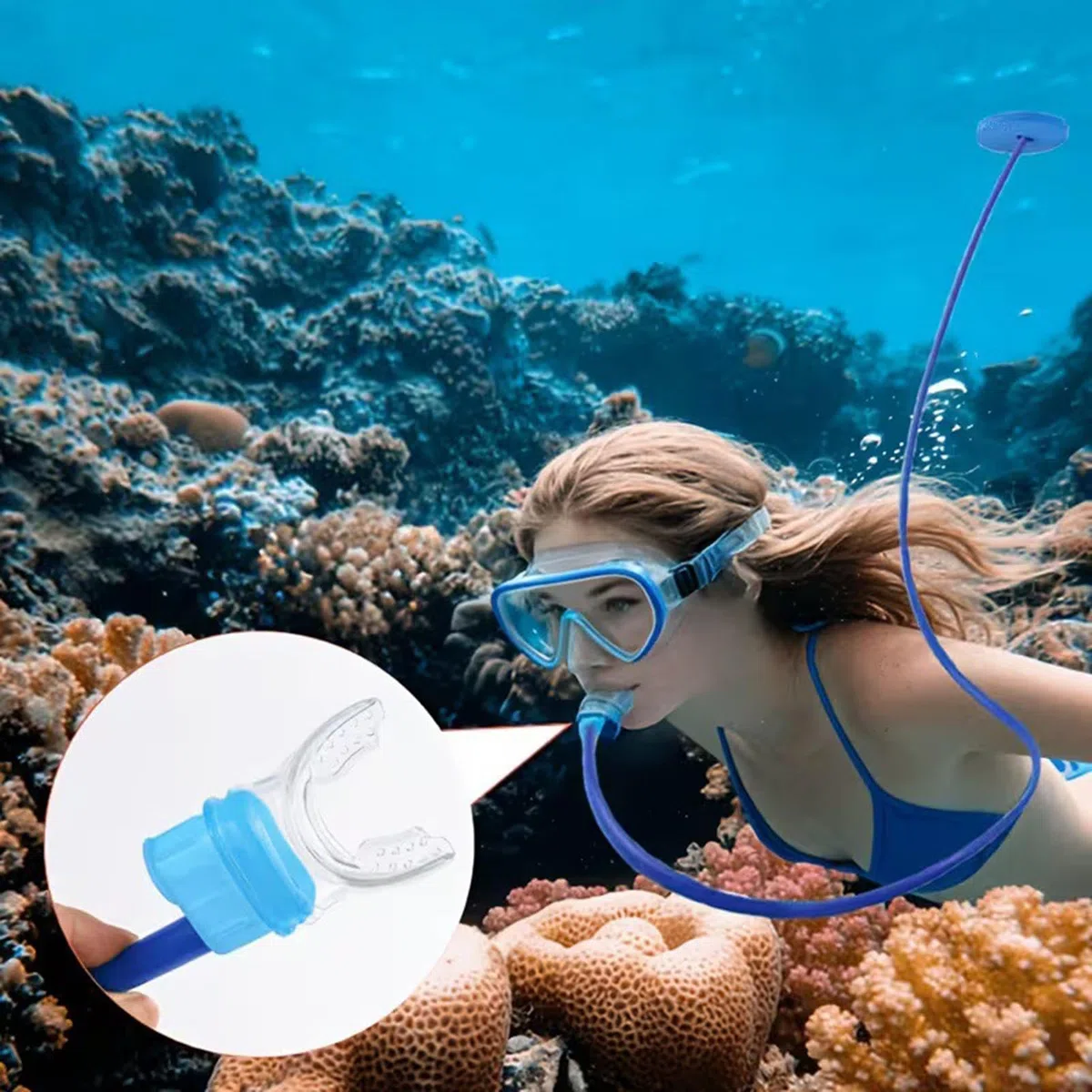 Genérico Respirador Seco De Buceo | Ergonómico portátil y antiahogo | Equipo de Buceo Submarino | para Hombres Mujeres Adultos Natación Snorkeling Aguas Abiertas Arroyo Río Estanque Mar Lago