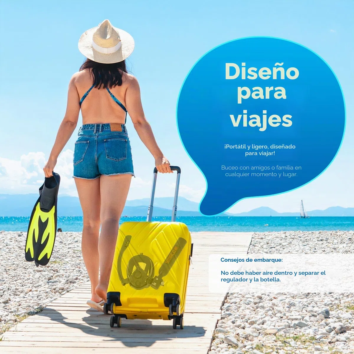 SMACO Mini Botella de Buceo con Máscara de Buceo Bombona de Buceo Pequeñas 0,5 litros Bombona Aire Comprimido Portatil Tanque de Buceo Recargable con Bomba Manual para Viajes Nadar Rescate S300