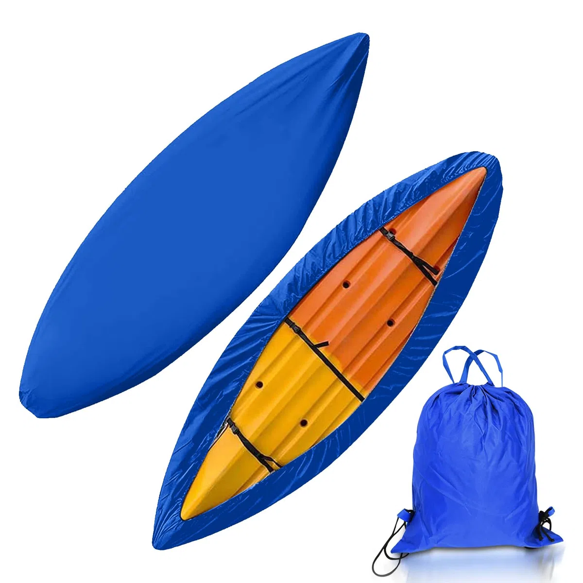 Funda Kayak, 420D Impermeable Cubierta de Polvo Duradera de Almacenaje de Canoa Escudo de Protección Solar UV para Barco de Pesca,Kayak,Canoe,Paddle Board