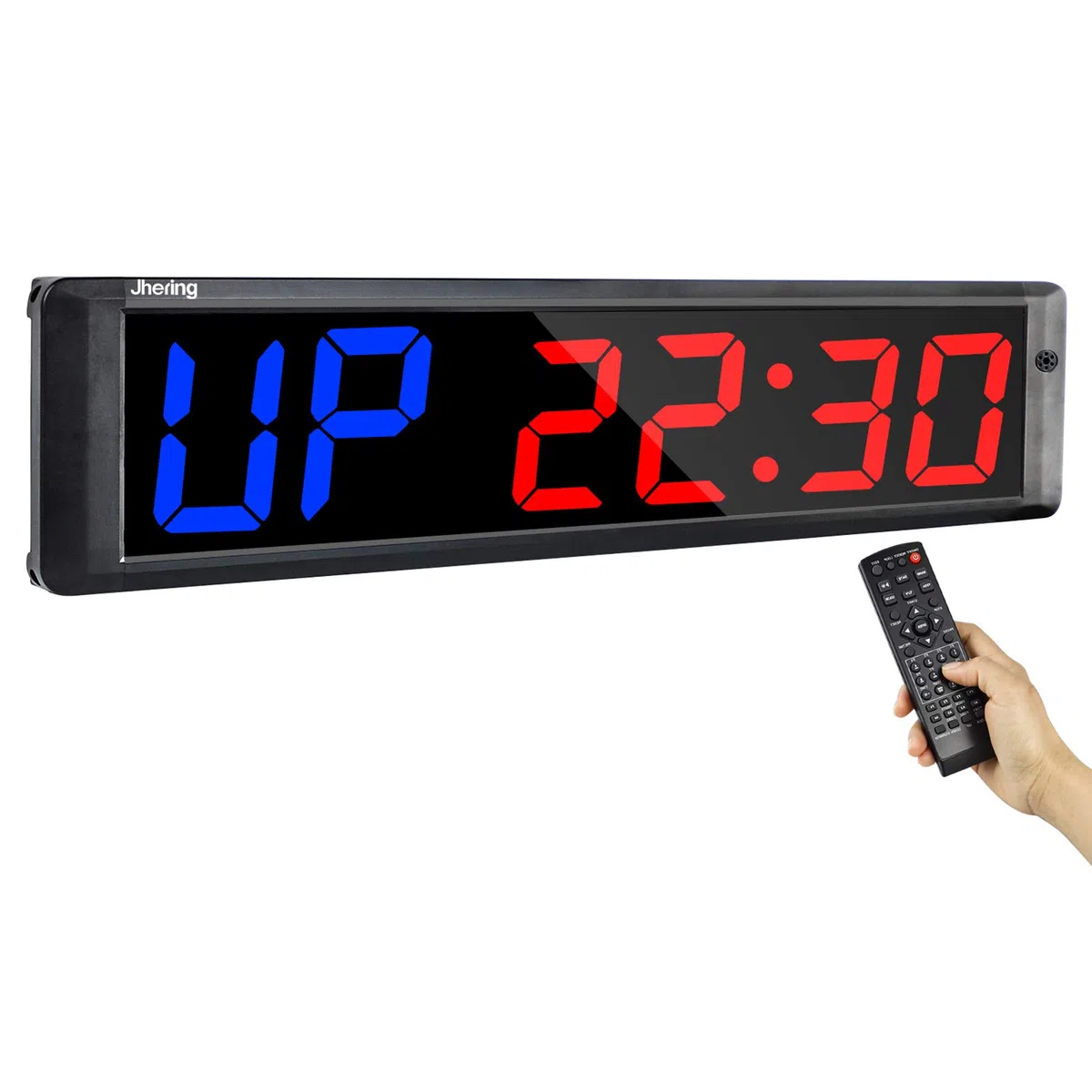 LED Temporizador de Entrenamiento de Intervalo, Cronómetro, Reloj de Cuenta Atrás/Arriba, Temporizador de Gimnasio con Remoto para Gimnasio en Casa Garaje Fitness 4 "6 dígitos(Azul/Rojo)