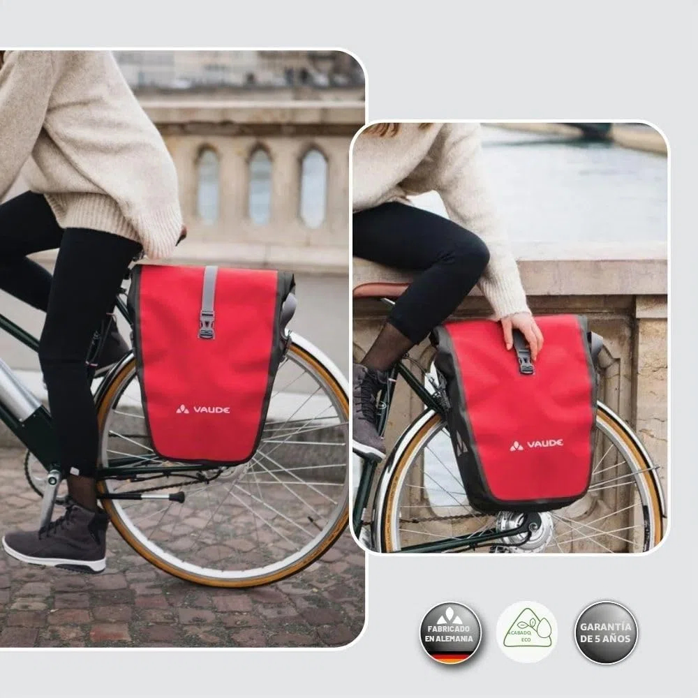 VAUDE Aqua Back – Alforjas para Bicicleta – Juego de 2 Bolsas para Bici adaptables a la Carga e Impermeables – Par de portabultos para Rueda Trasera