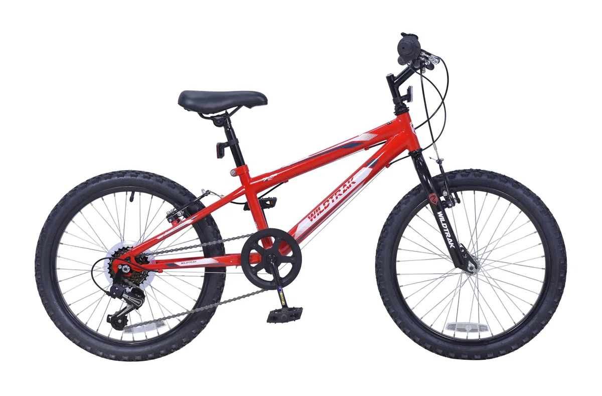 Wildtrak - Omega, bicicleta infantil de acero con ruedas de 20", seis velocidades - Roja