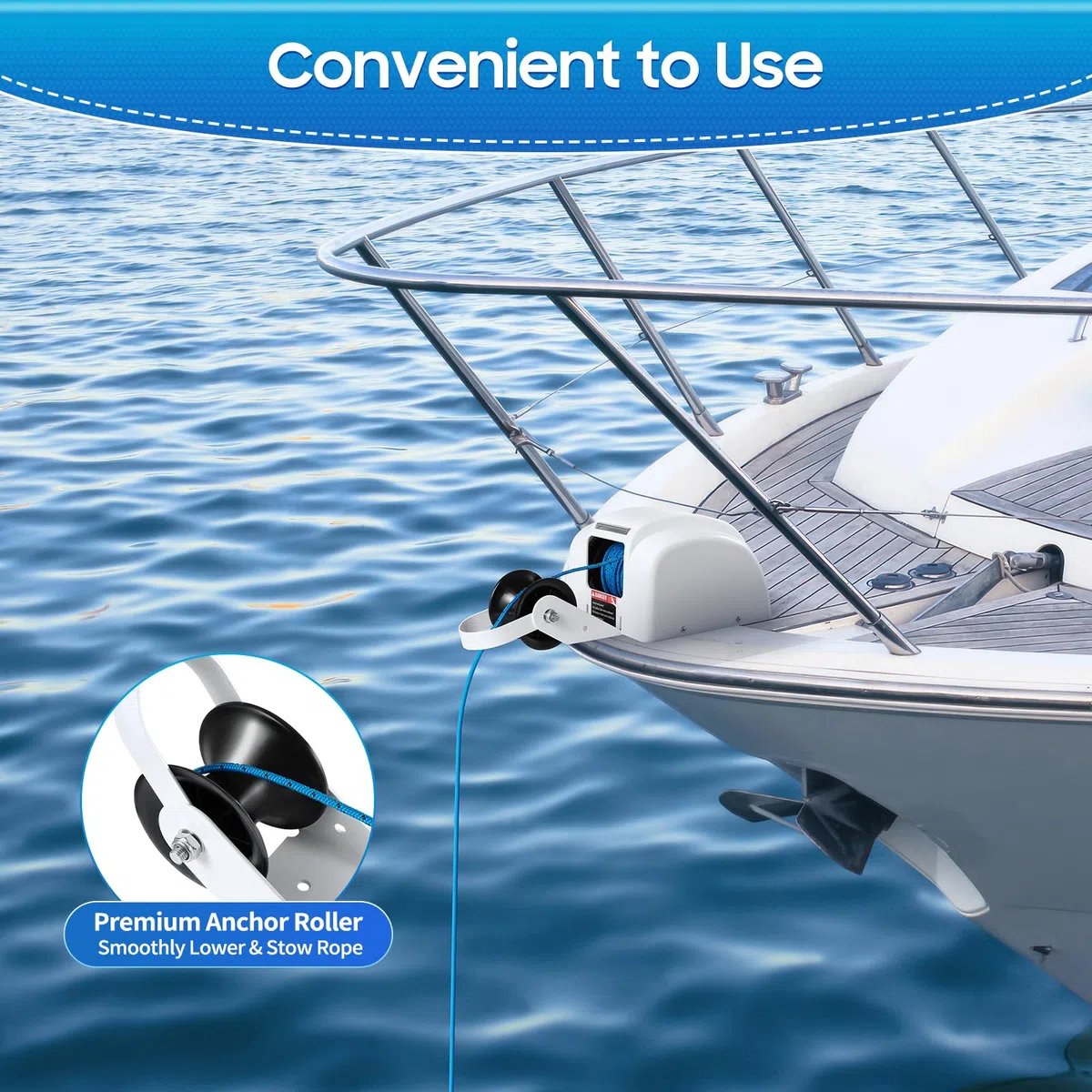 Bote de agua salada Molinete eléctrico con mando a distancia, 30 m, 12 V, 45 LBS marinos, cabrestante de agua dulce, para ancla, hasta 13,6 kg