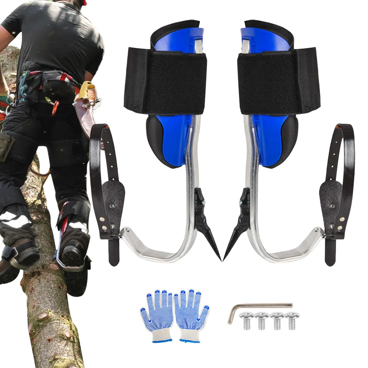 Púas para Escalár Árboles | Equipo De Escalada Portátil,Kit de Arnés Resistente | para Entusiastas De Escalada Deportiva Supervivencia Jungle Aventuras Al Aire Libre E