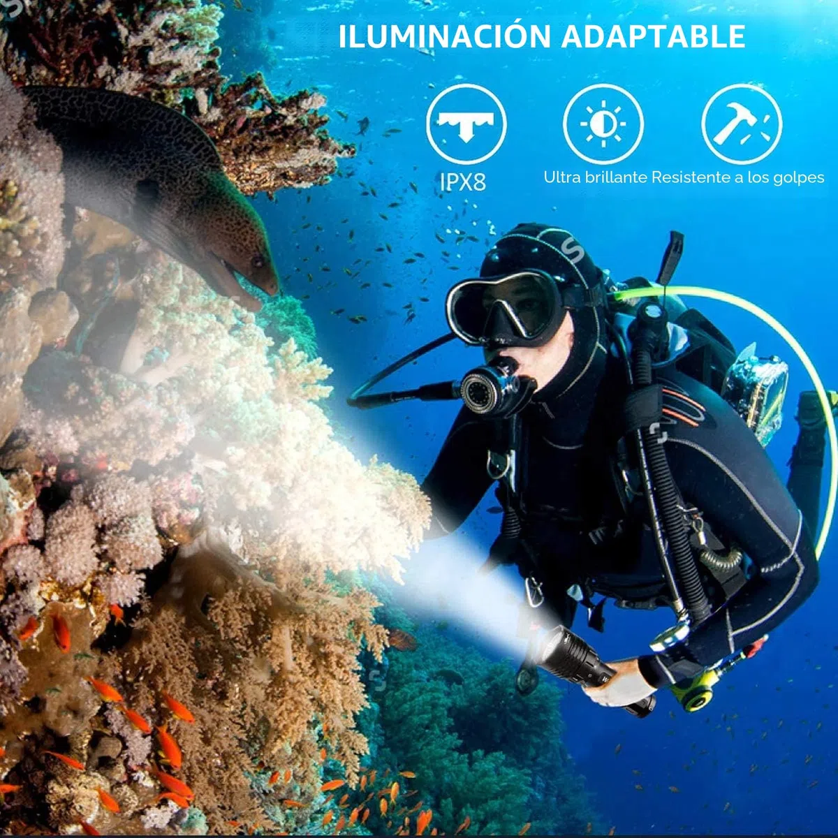 Wurkkos DL30 Linterna de Buceo. Antorcha de buceo de 3600 Lúmenes. Resistencia al agua IPX8. Lámpara impermeable Incluye LED Blanco Neutro (90 CRI) Linterna de buceo con 1 * 5000mAh potencia
