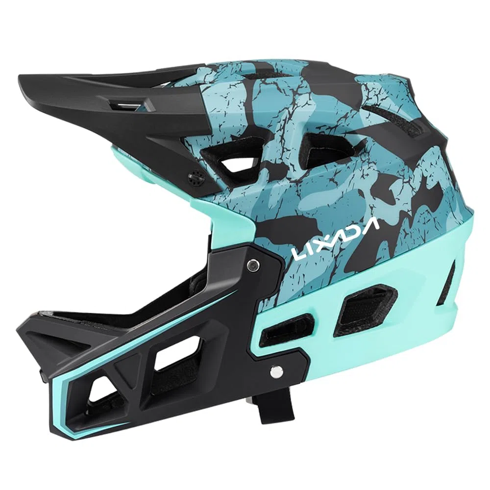 Lixada Casco integral para adulto, bicicleta de montaña, carreras de descenso, casco MTB para bicicleta de montaña