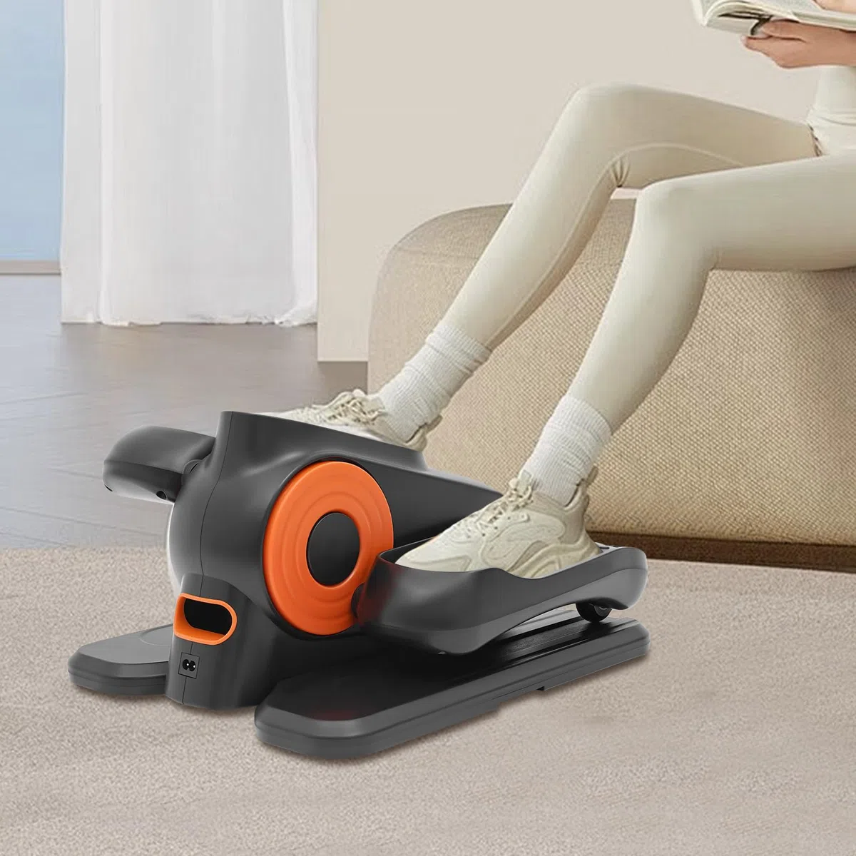 Entrenador elíptico eléctrico debajo de la mesa, pedalera portátil con control remoto, entrenador de escritorio para ejercicios de piernas y brazos, negro