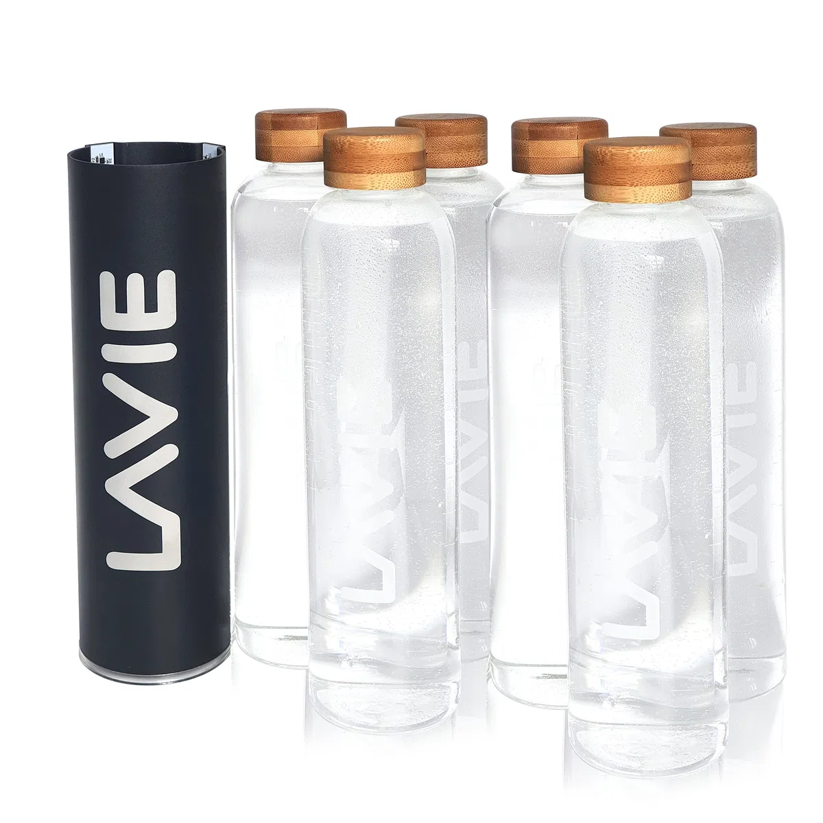 LaVie Pure Purificador de agua Innovador con luz UVA. Pack Familia - 1 Purificador + 6 Botellas de 1 Litro Convierte tu agua del grifo en agua dulce y deliciosa en 15 minutos. Color: antracita