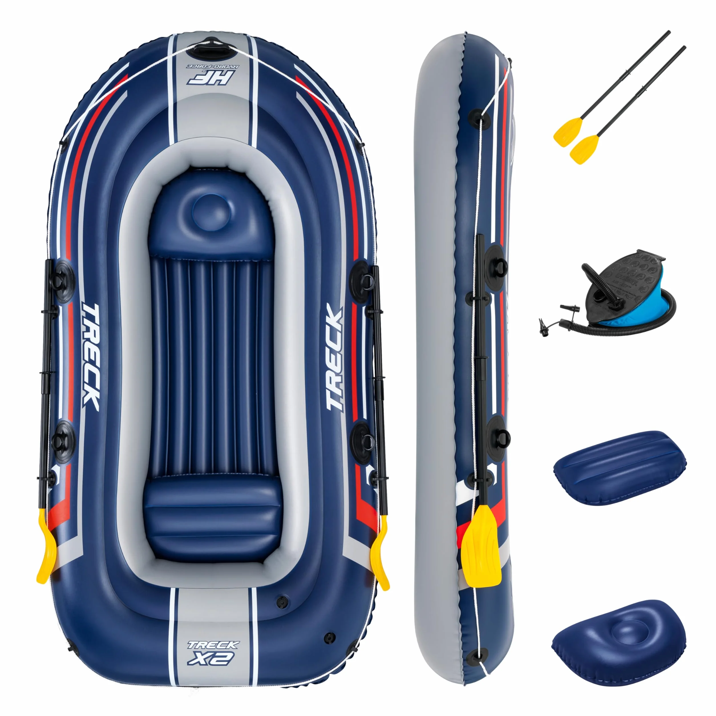 BESTWAY Barca Hinchable para 2 Adultos y 1 Niño Bestway Hydro-Force Treck X2 255x127x36 cm Multicolor