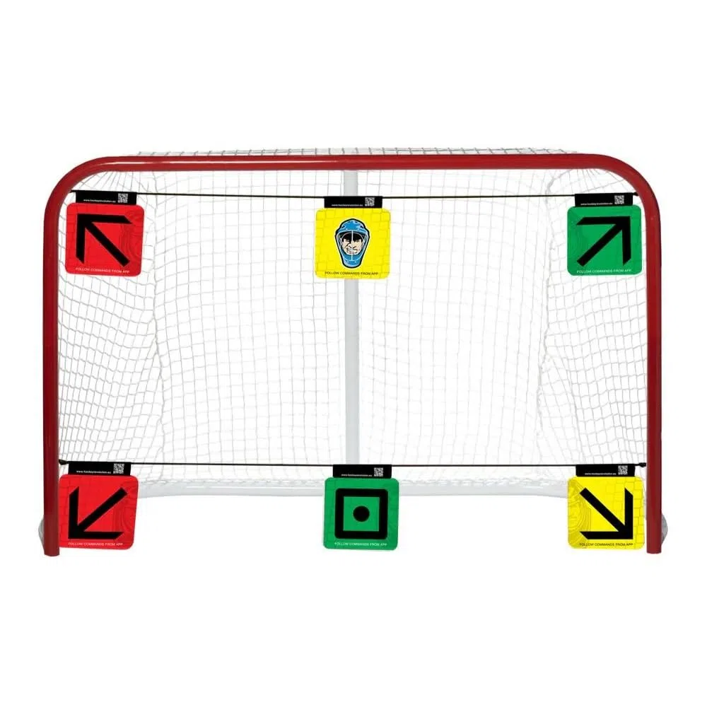 Hockey Revolution Goal Target Sharp Shooting Ayuda de Entrenamiento Resistente MY Target Pro (6 Unidades + 2 Gomas)