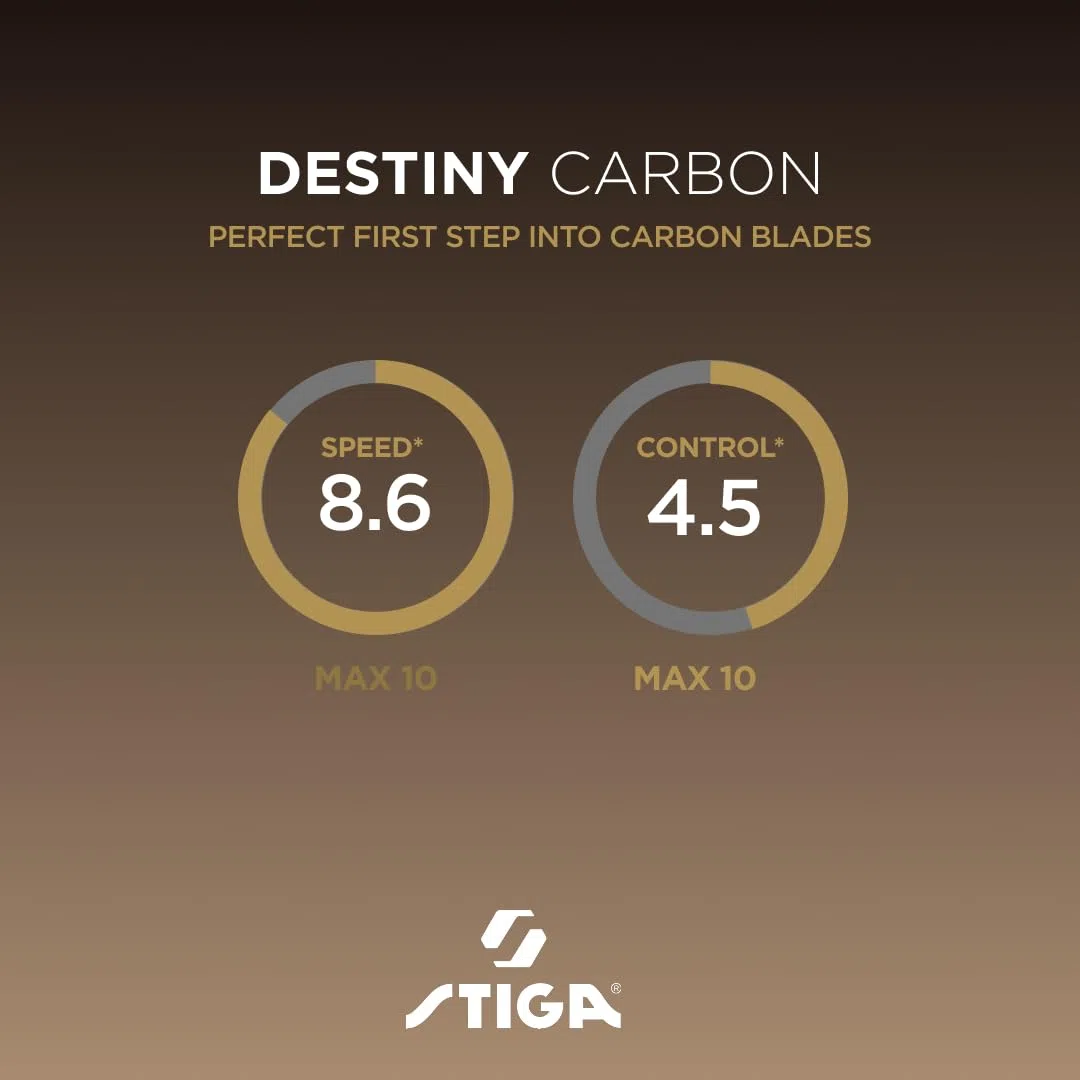 STIGA Destiny Carbon - Una Pala Ofensiva de Madera y Fibra de Carbono
