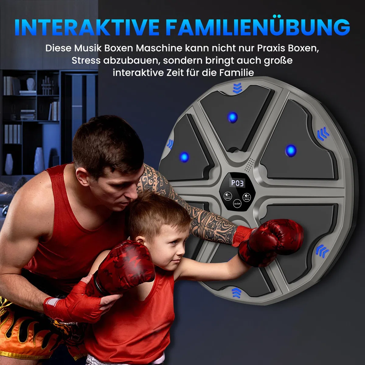 Music Boxing Machine, LED Electronic Music Boxing Machine con guantes de boxeo, 9 modos de velocidad y modo de conteo compatible con Bluetooth, regalo para adultos y niños