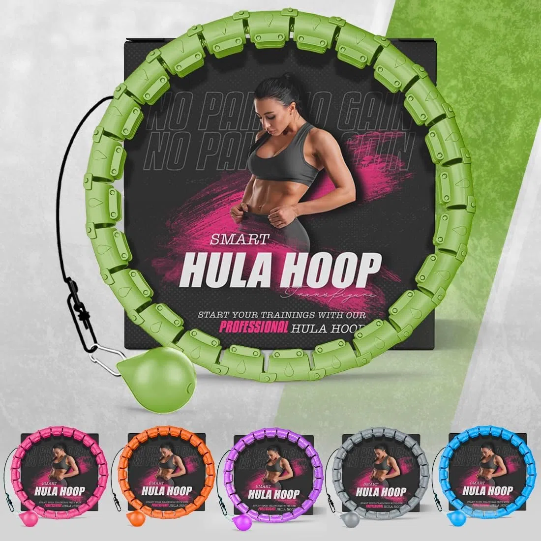 Active 100 Hula-Hoops-u5 - Hula Hoops con Peso Inteligente Adult, Unisex