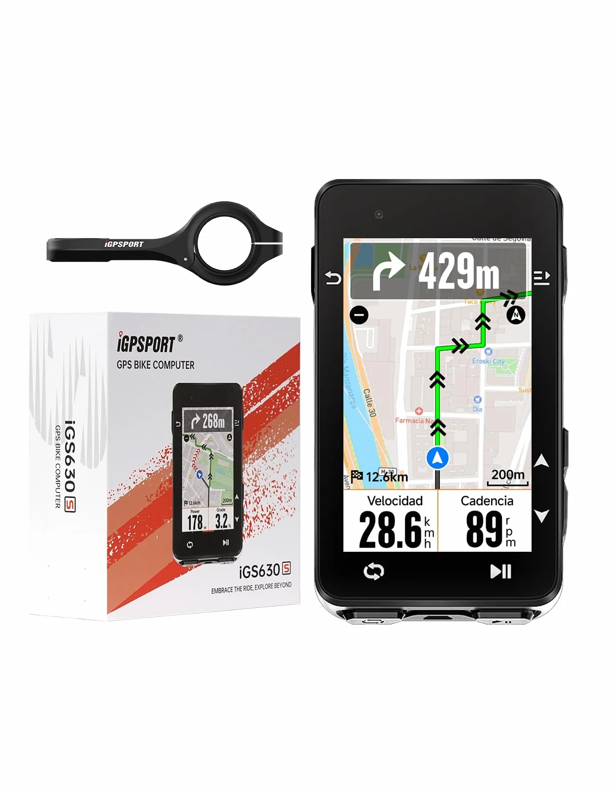 iGPSPORT iGS630S Ciclocomputador Bicicleta GPS Bicicleta para Ciclismo, Corrección de la Desviación del Rumbo Alto 45h Batería de 2,8’’ Pantalla LCD en Color Admite BLE5.0/Ant+, IPX7