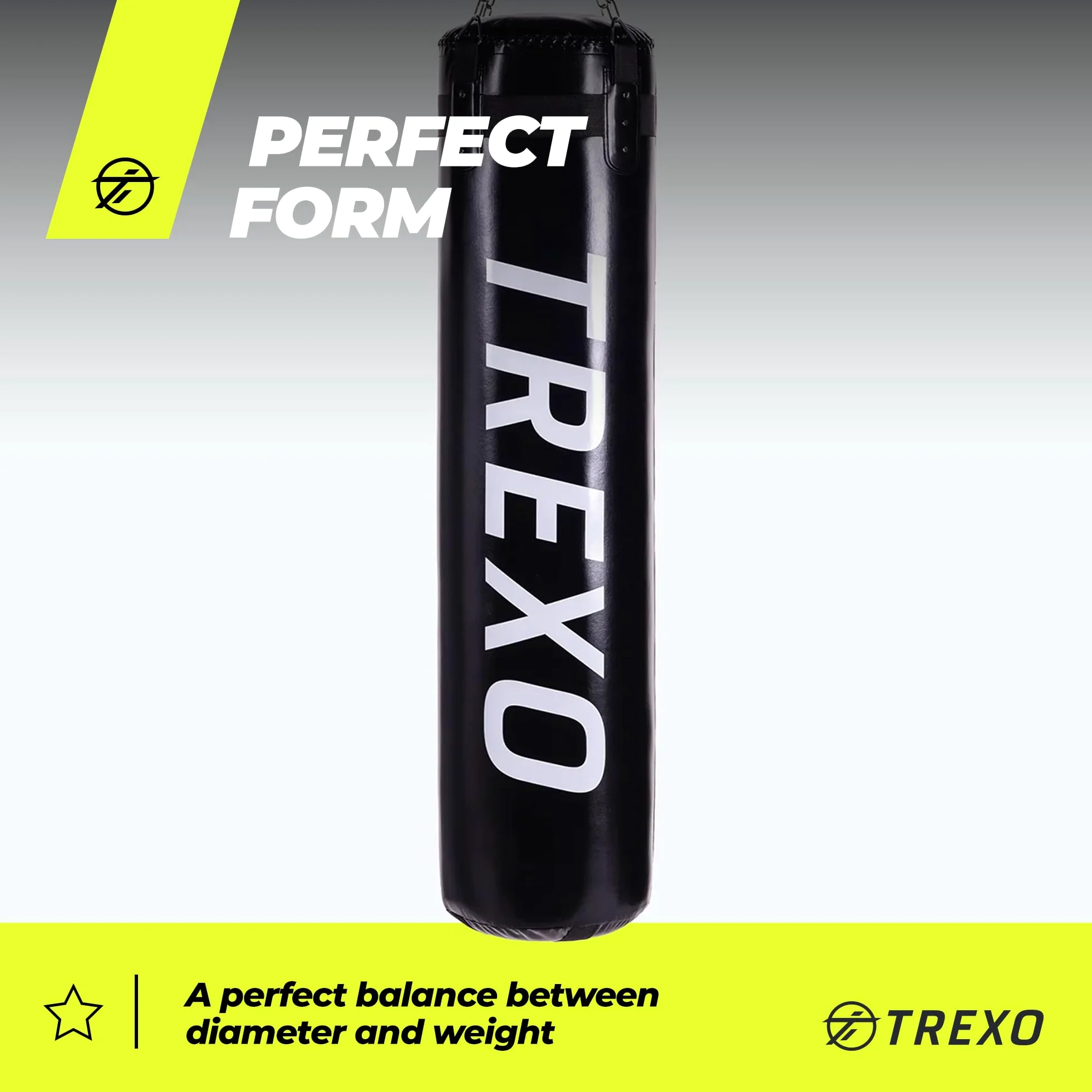 TREXO Saco de Boxeo 120|150 cm Piel PU Duradera Resistente al Desgaste Relleno con un Sistema de Absorción de Impactos Ideal para Entusiastas del Boxeo