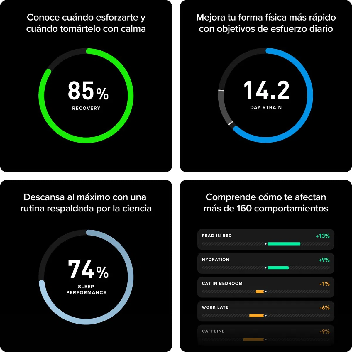 WHOOP – Suscripción de 12 Meses, Wearable de Salud y Forma física 5.0/MG, Control de Actividad 24/7 con VO2 máx, Seguimiento del sueño, Entrenamiento Personalizado, información del Ciclo Menstrual